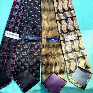 4 100% Silk Ties - Famous Makers